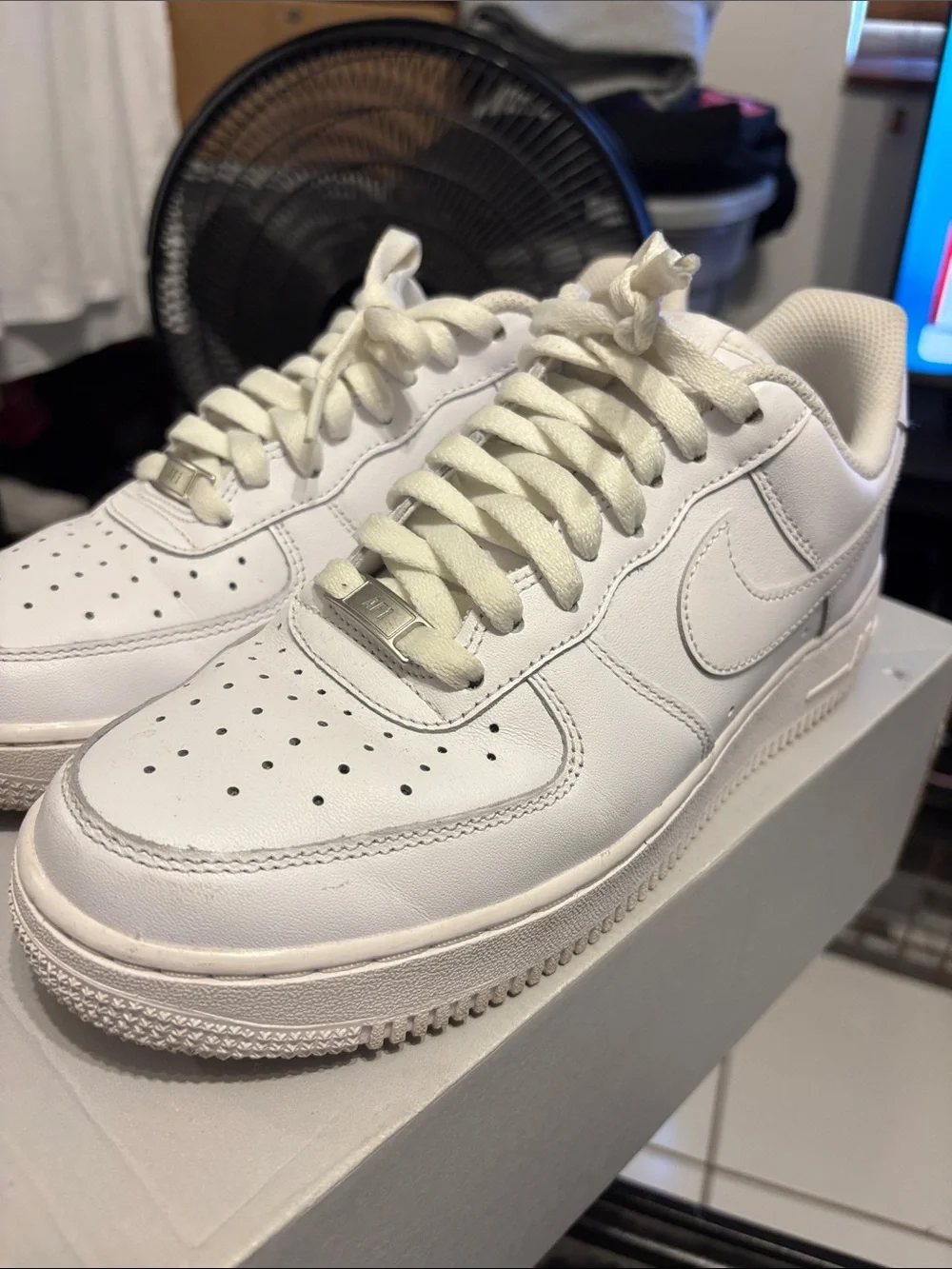 Nike White AF1 sneakers size 8